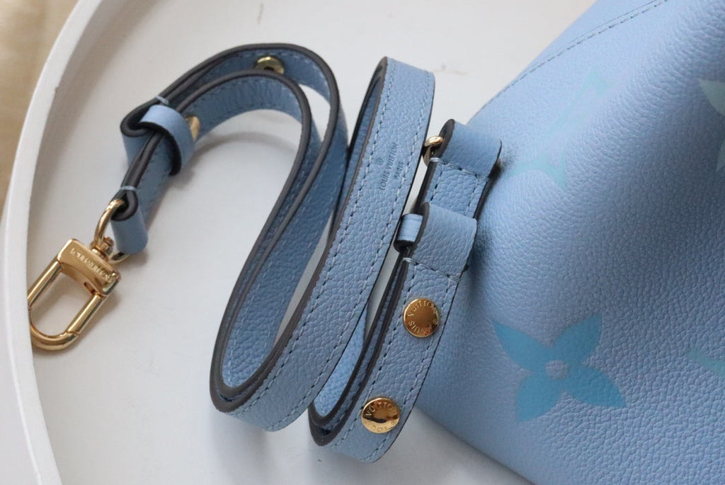 Louis Vuitton NeoNoe BB Bucket Bag Monogram Empreinte Blue For Women, Women’s Handbags, Shoulder Bags 7.9in/20cm Louis Vuitton M45709
