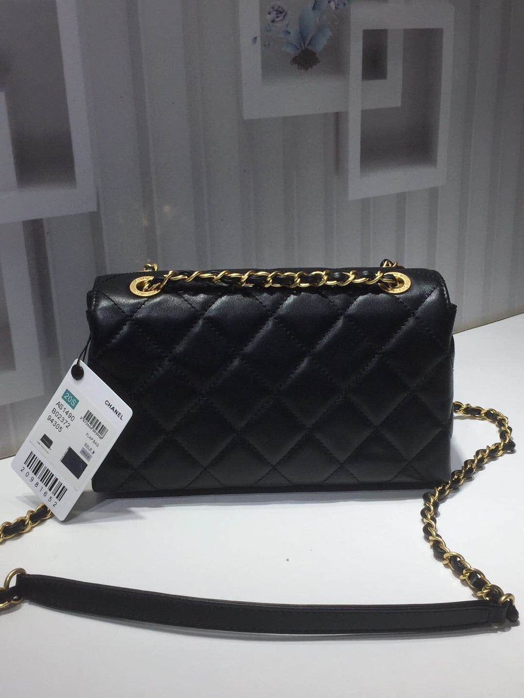 ChanelFront Logo Small GlamIap Bag Gold Hardware Black For Women Handbags, Shoulder Bags 8.2in/21cmAS1490