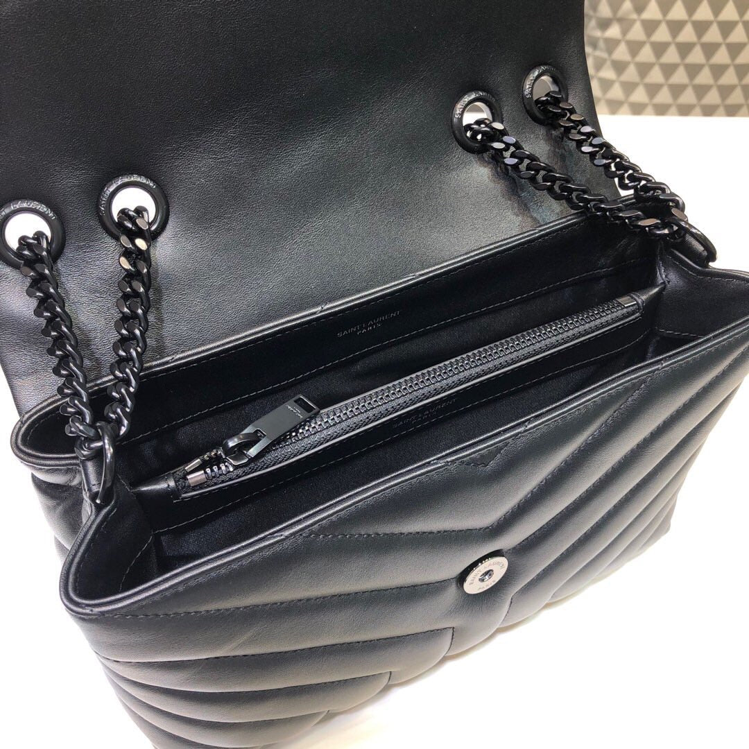 Top Quality Loulou Small Chain Bag In MatelassÃ© "Y" Black For Women 9.8in/23cm YSL 494699DV7281000
