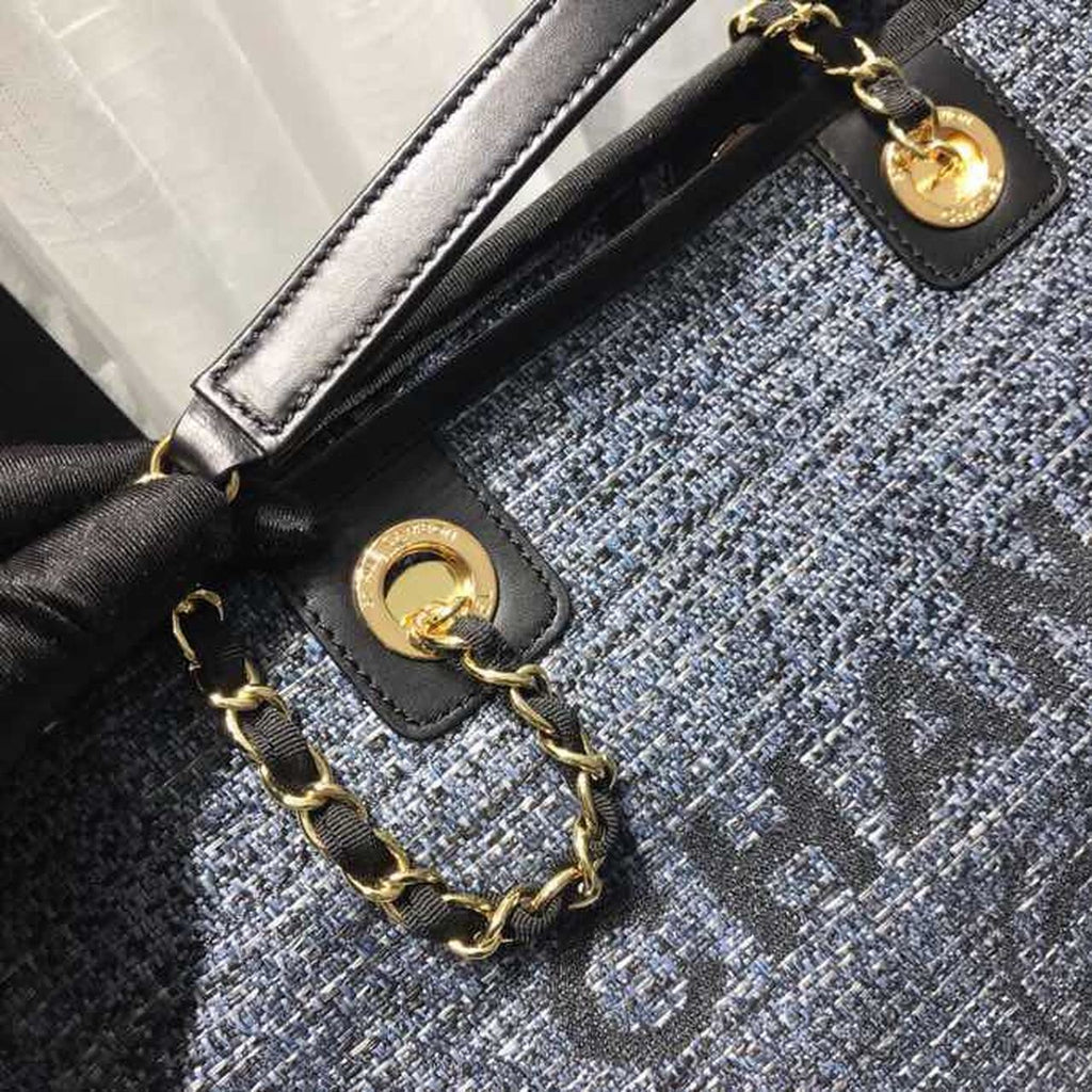 Chanel Deauville Chain Shoulder Tote Bag Dark Grey For Women Handbags, Shoulder Bags 13.3in/34cm A66939