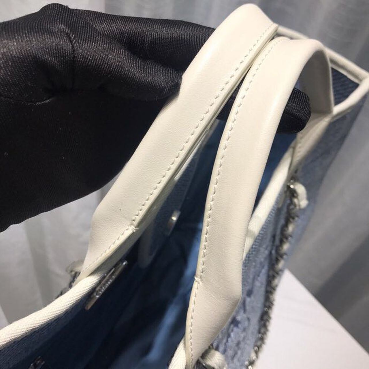 Chanel Deauville Tote Canvas Bag Light Grey For Women Handbags, Shoulder Bags 15in/38cm A66941