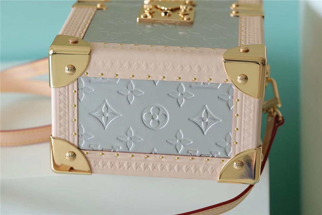 Louis Vuitton The Camera Box Monogram Empreinte By Nicolas Ghesquiere Light Blue/Light Pink For Women,  Shoulder And Crossbody Bags 6.3in/16cm Louis Vuitton