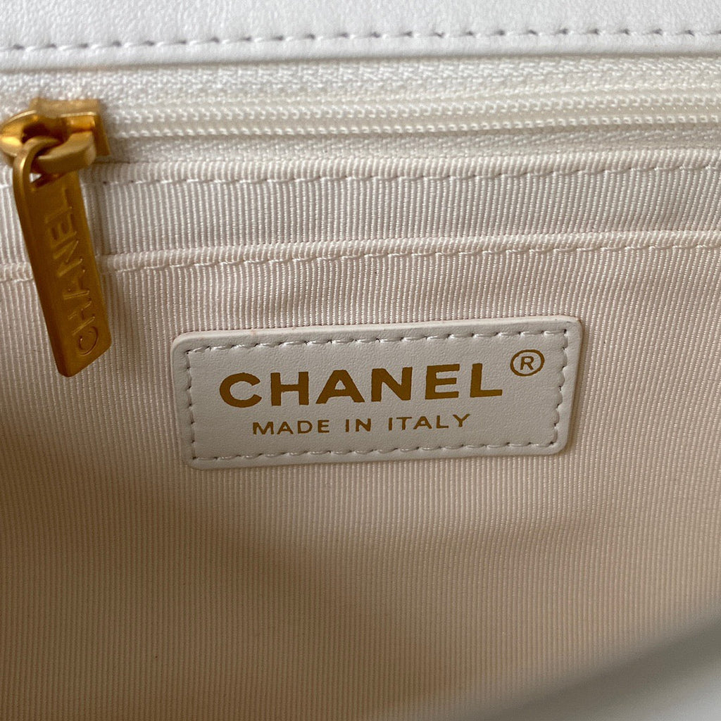 ChanelSmall GlamIap Bag Gold Hardware White For Women Handbags, Shoulder Bags 7.9in/20cm AS3450