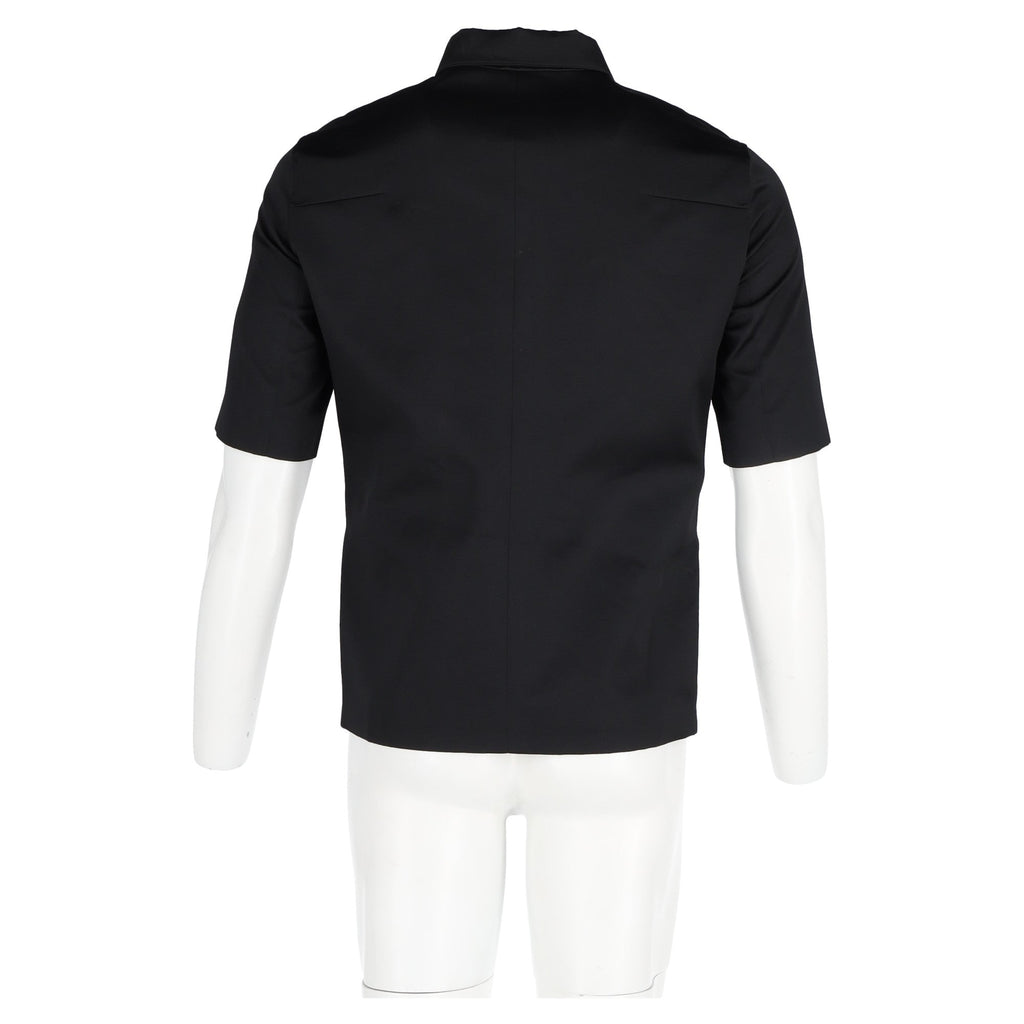 Dior Zip Front Shirt in Black Cotton