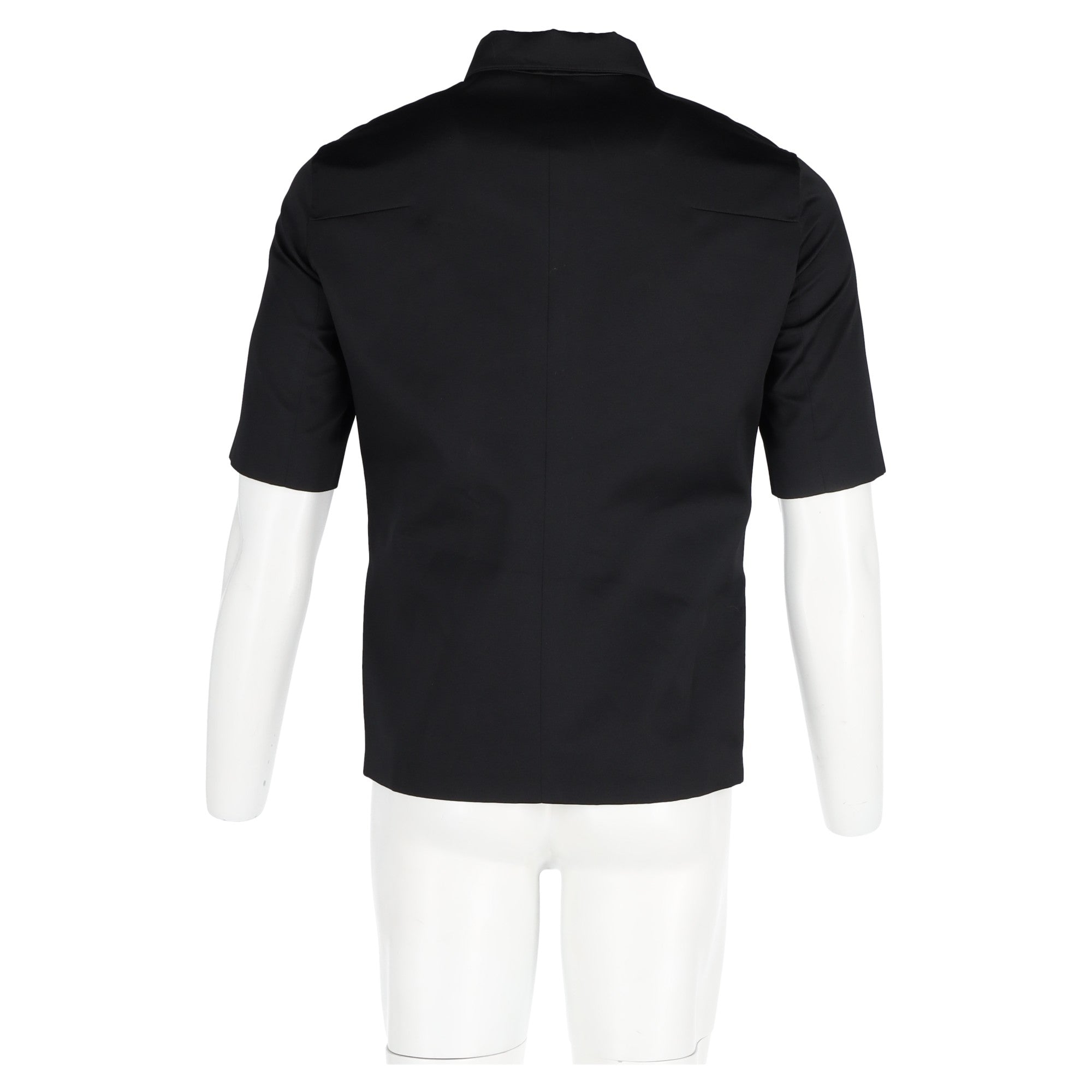Dior Zip Front Shirt in Black Cotton