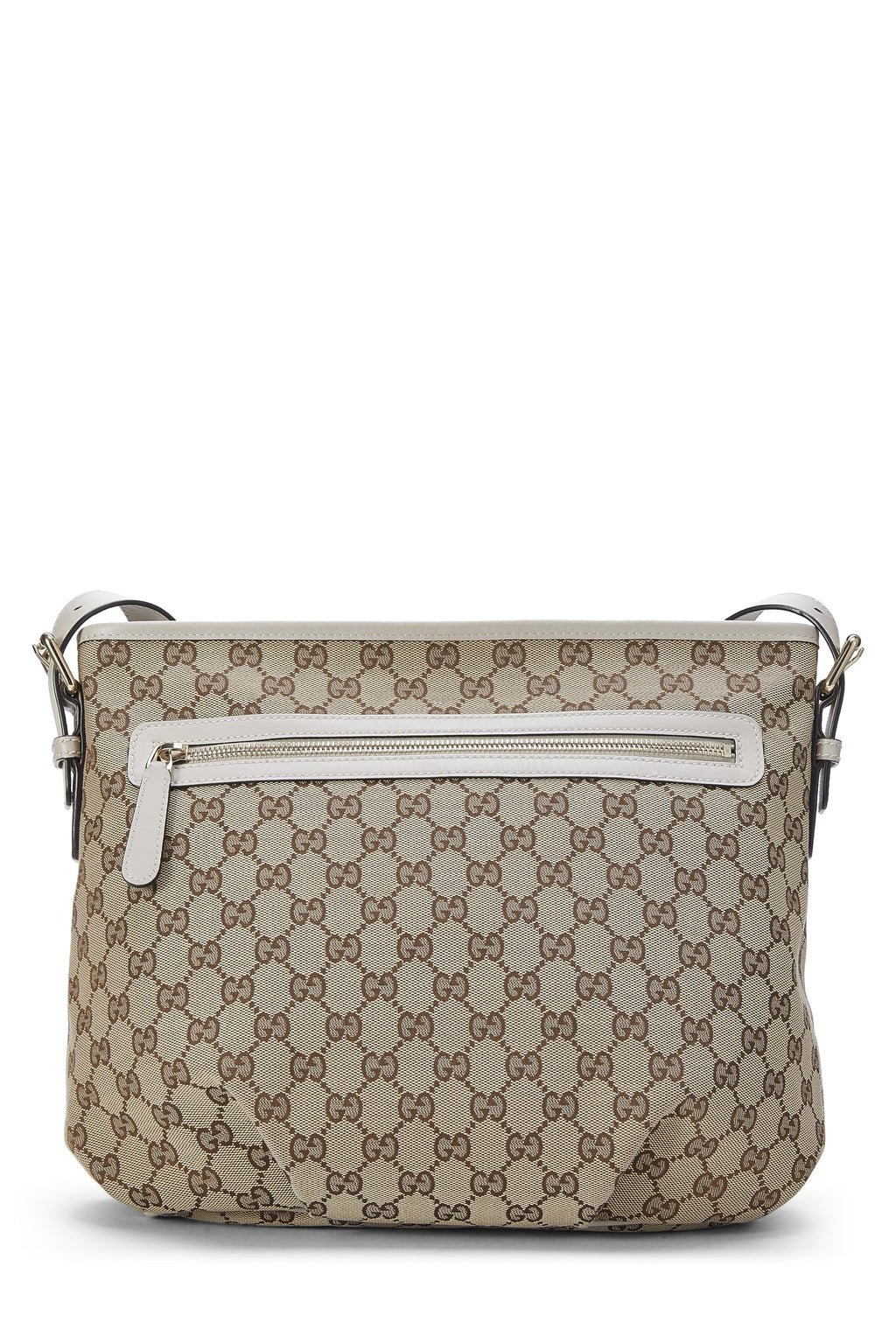 Gucci,  Original Gucci Canvas Zip Pocket Crossbody Large, White