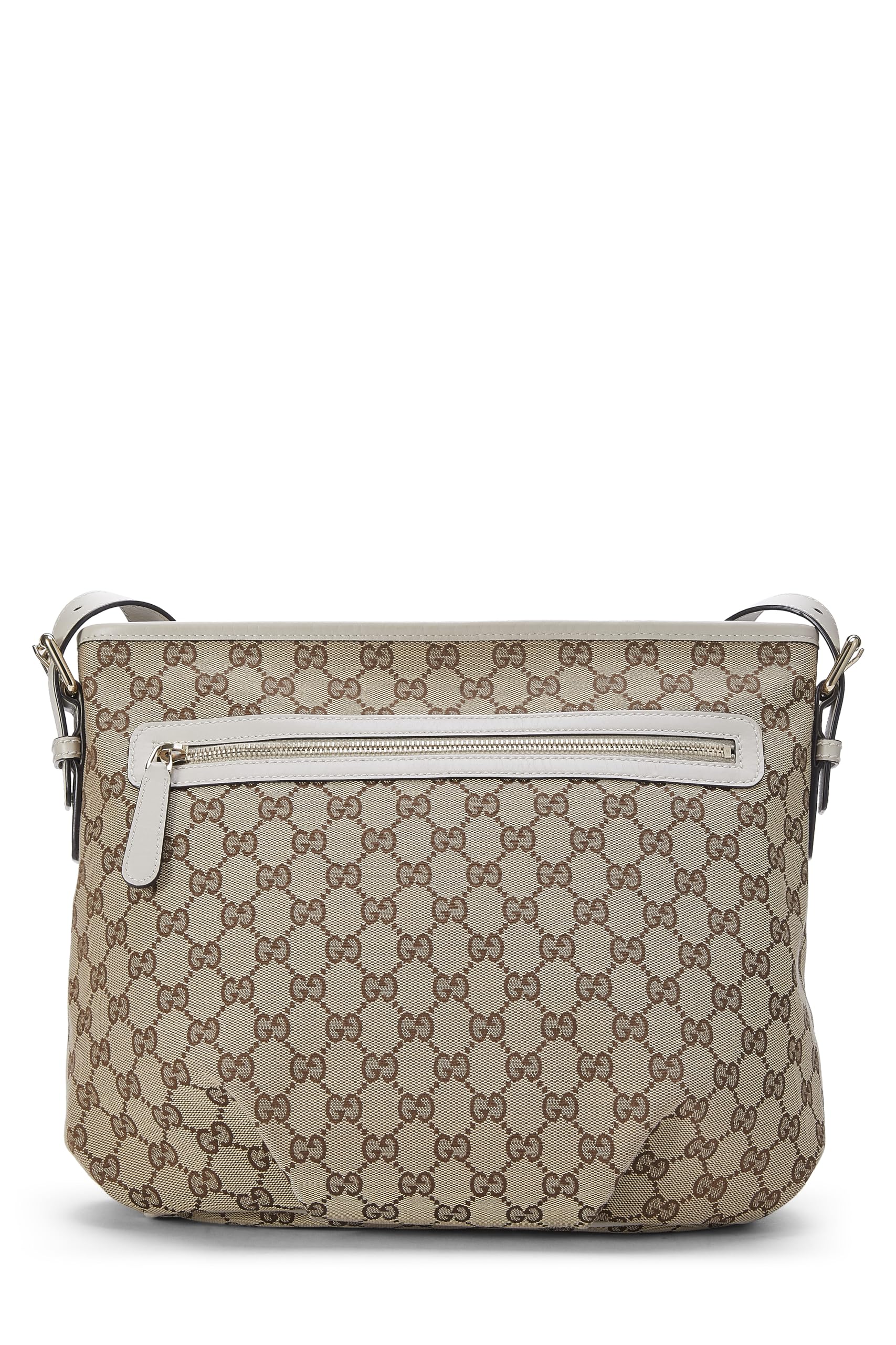 Gucci,  Original Gucci Canvas Zip Pocket Crossbody Large, White