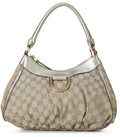 Gucci,  Gold Original GG Canvas D-Ring Abbey Shoulder Bag Small, Gold
