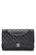 Chanel,  Black Quilted Caviar New Classic Flap Jumbo, Black
