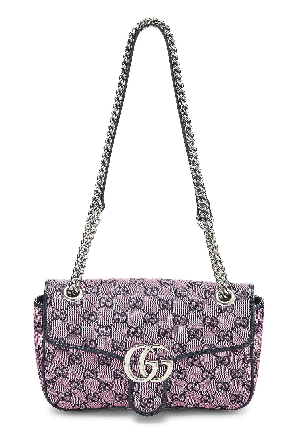 Gucci,  Pink Canvas GG Marmont Shoulder Bag Small, Pink