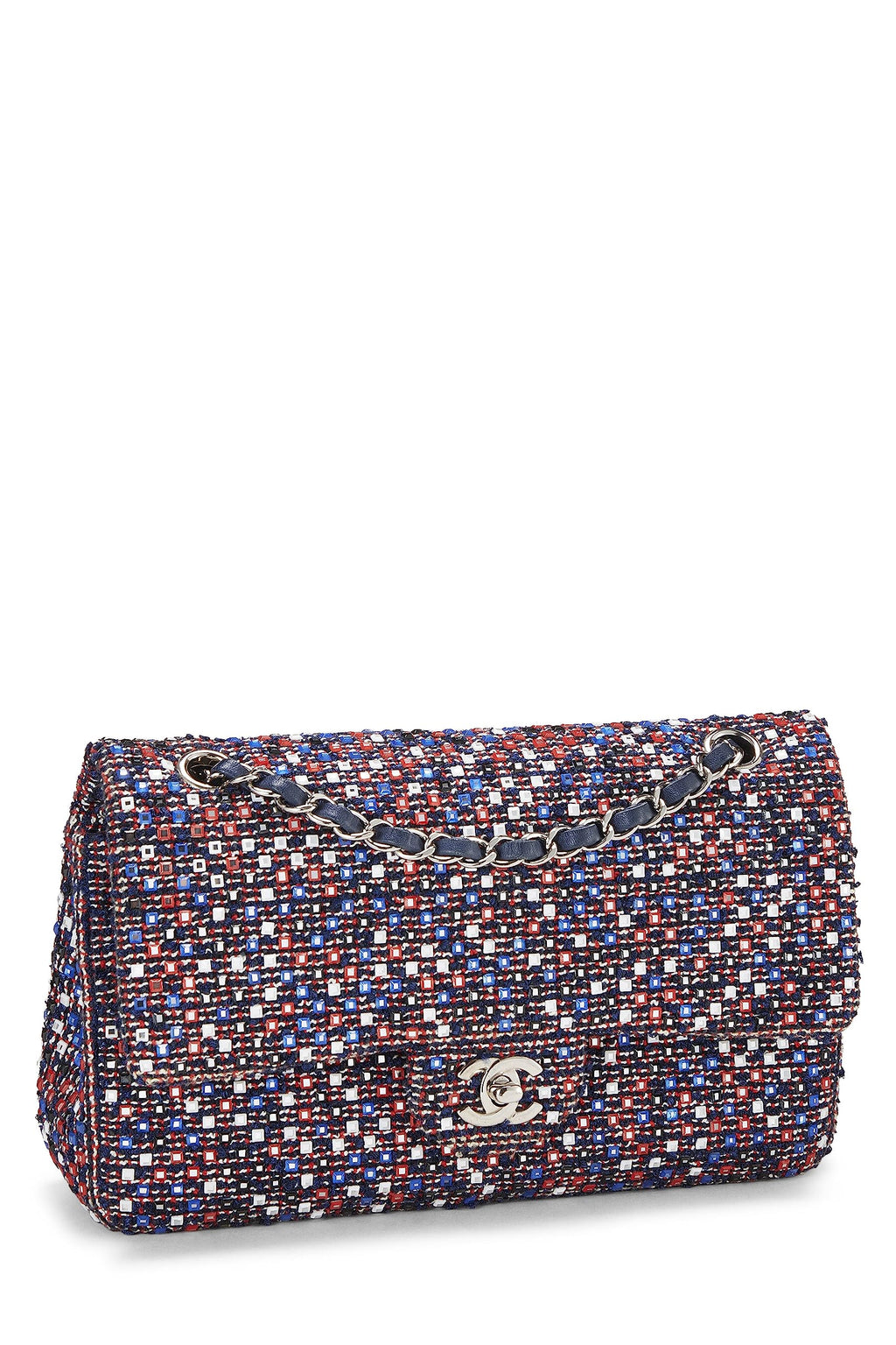 Chanel,  Multicolor Tweed Classic Double Flap Medium, Multi