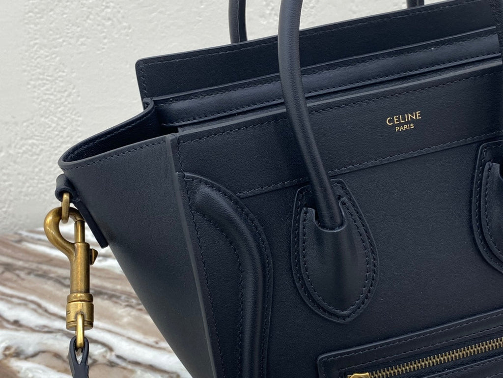 Top Quality Nano LuGucciage Bag In Drummed Black For WomLB 8in/20cm 189243HSC.38NO