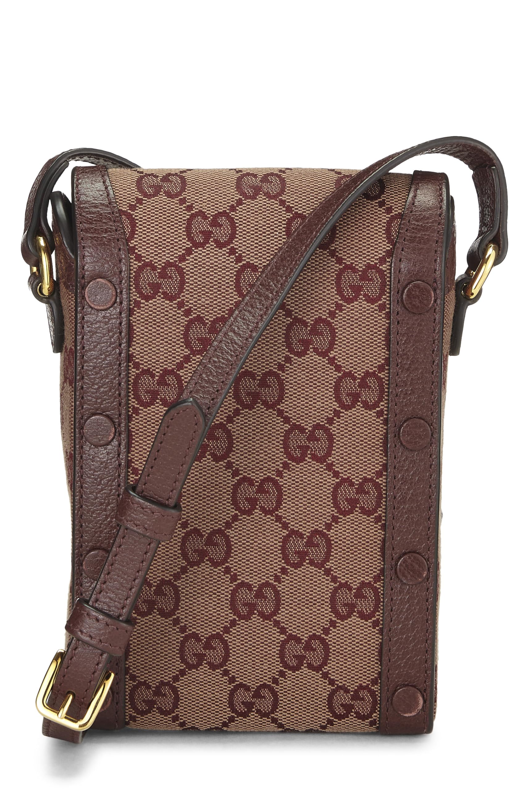 Gucci,  Burgundy Original Gucci Canvas Horsebit Crossbody, Burgundy