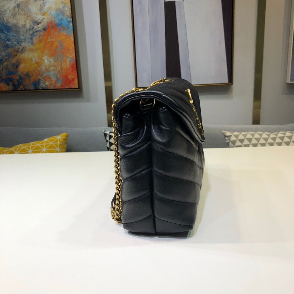 YSSL Loulou Small Chain Bag In MatelassÃ© "Y" Black For Women 9.8in/23cm YSL 494699DV7271000
