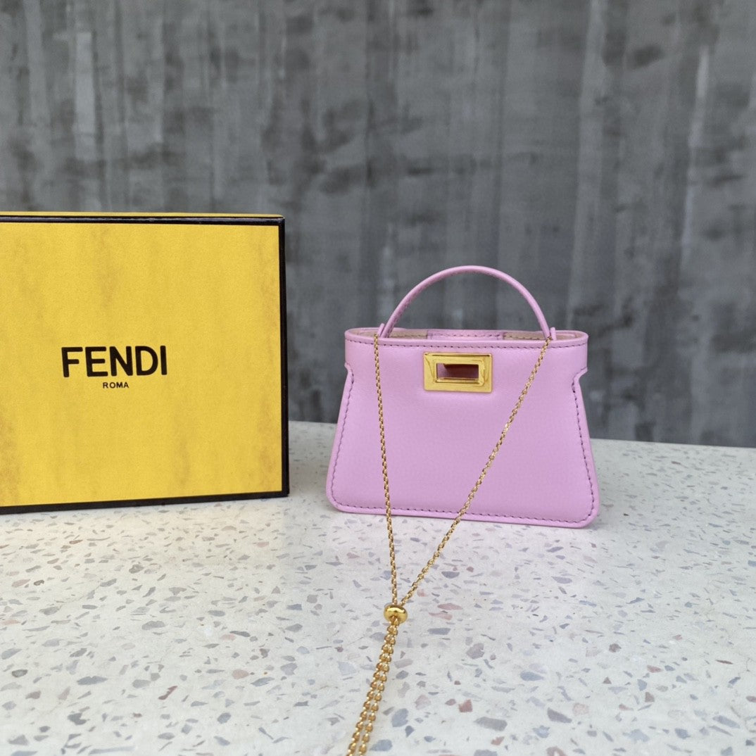 Nano Peekaboo Charm Crossbody Pink Bag For Woman 12cm/4.5in
