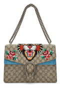 Gucci,  Blue GG Supreme Canvas Embellished Tiger Dionysus Shoulder Medium, Blue