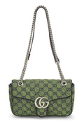 Gucci,  Green Original GG Canvas Marmont Shoulder Bag Small, Green