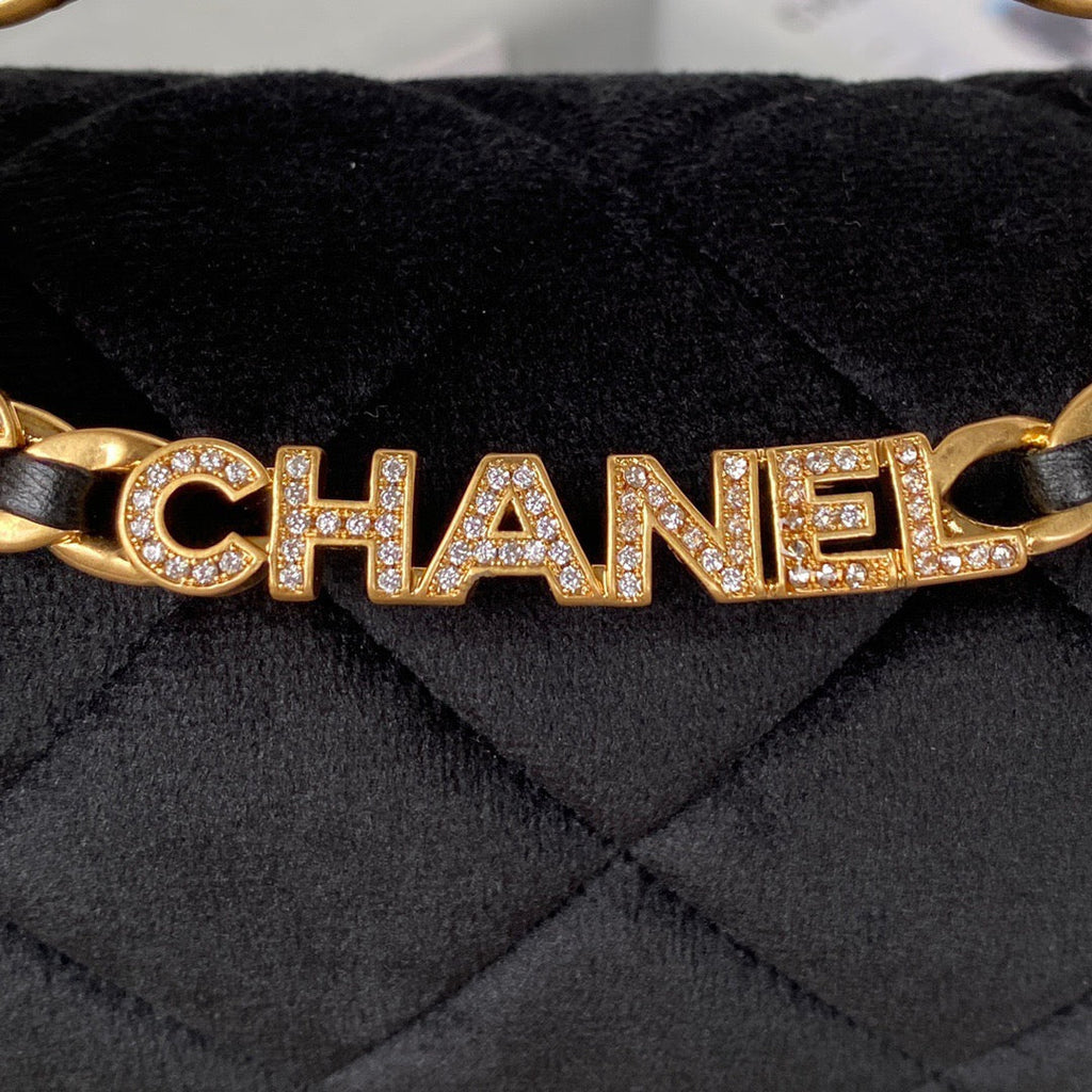 Chanel GlamIap Bag Gold Hardware Black For Women Handbags, Shoulder Bags 9.4in/24cm AS3451