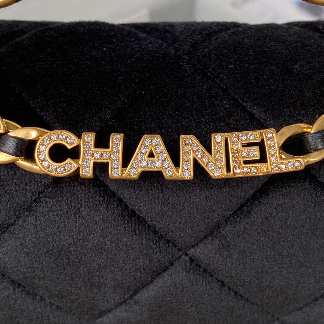 Chanel GlamIap Bag Gold Hardware Black For Women Handbags, Shoulder Bags 9.4in/24cm AS3451