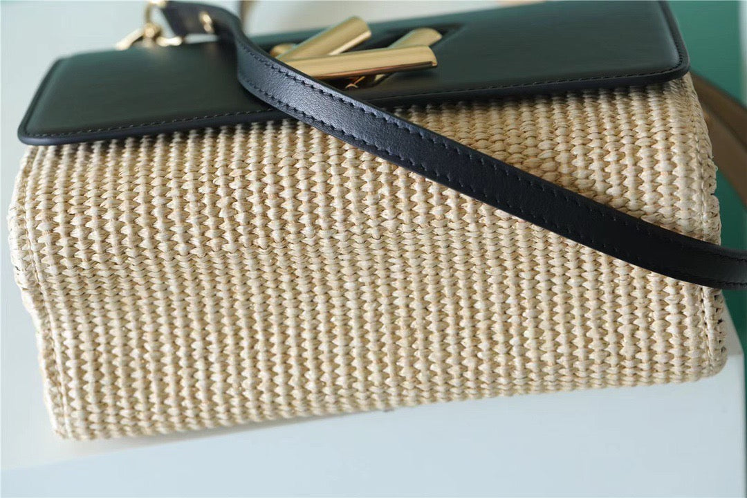 Louis Vuitton Twist MM Raffia Black For Women,  Shoulder And Crossbody Bags 9.1in/23cm Louis Vuitton 