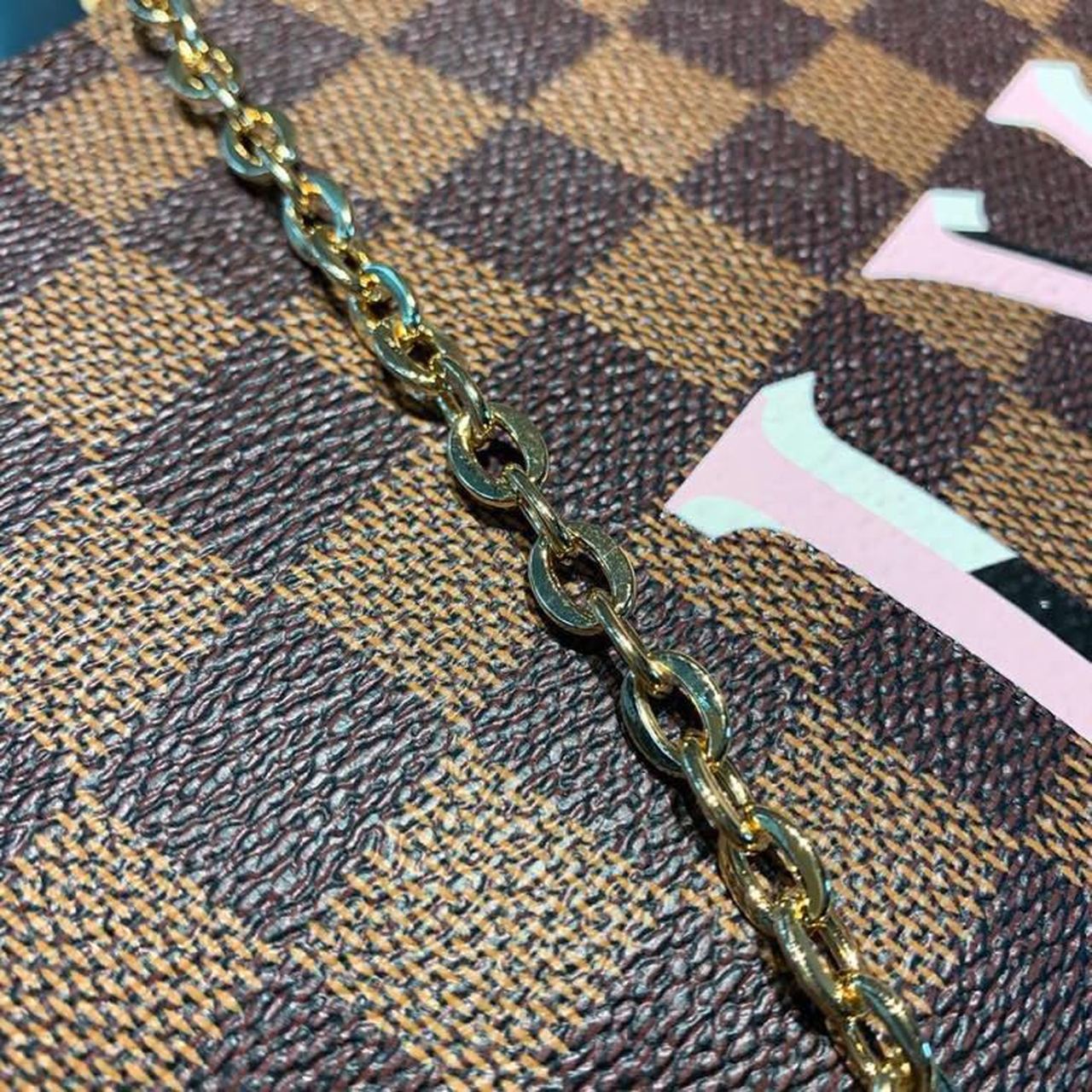 Louis Vuitton Pochette Double Zip Damier Ebene Canvas Rose Ballerine Pink For Women, WomenÃƒÂ¢Ã¢â€šÂ¬Ã¢â€žÂ¢s Bags, Shoulder And Crossbody Bags 7.9in/21cm Louis Vuitton N60254