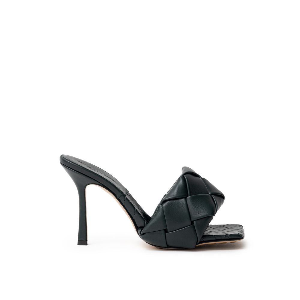 Bottega Veneta Green Leather Stiletto Heel Women's Sandals