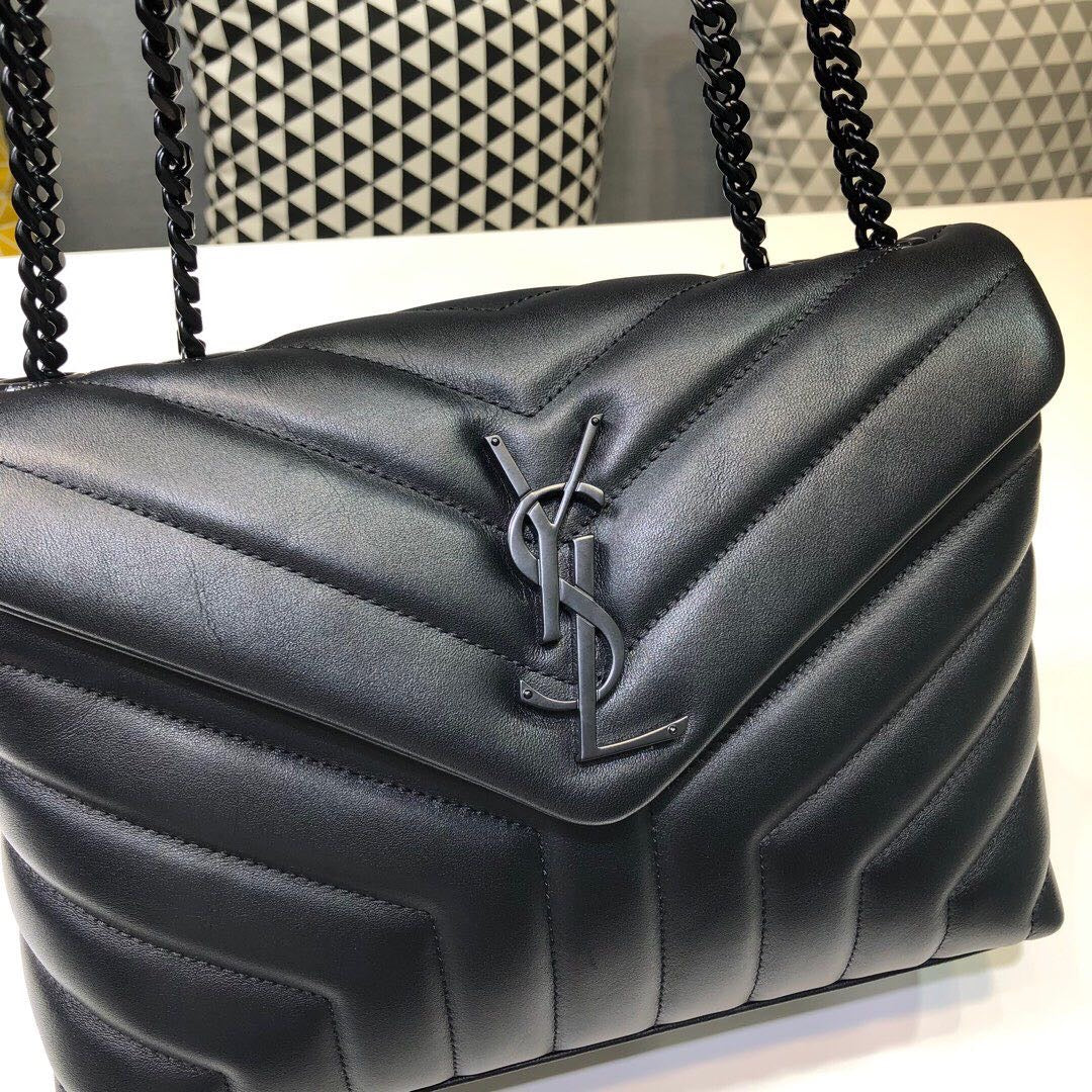 Top Quality Loulou Small Chain Bag In MatelassÃ© "Y" Black For Women 9.8in/23cm YSL 494699DV7281000