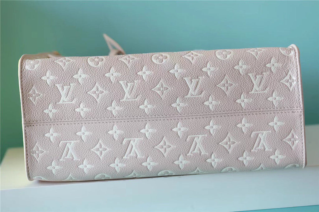 Louis Vuitton Onthego MM Monogram Empreinte Beige/ Pink/ Yellow For Women,  Shoulder And Crossbody Bags 35cm/13.8in Louis Vuitton M46128
