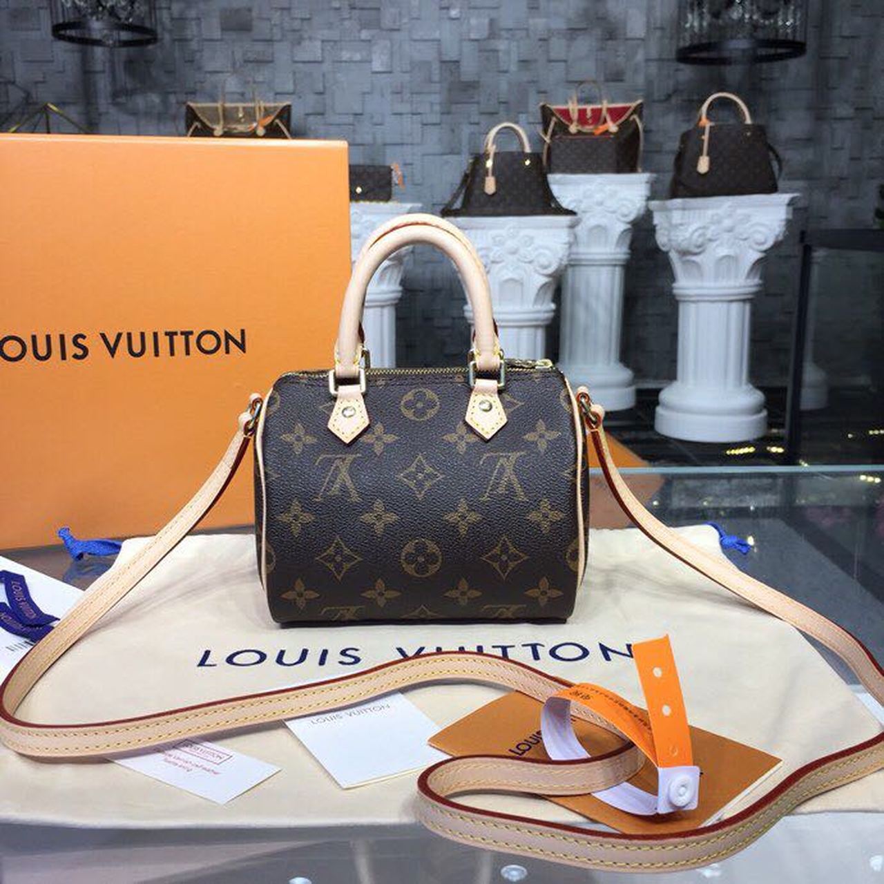 Louis Vuitton Nano Speedy Monogram Canvas For Women,  Shoulder And Crossbody Bags 6.3in/16cm Louis Vuitton M61252