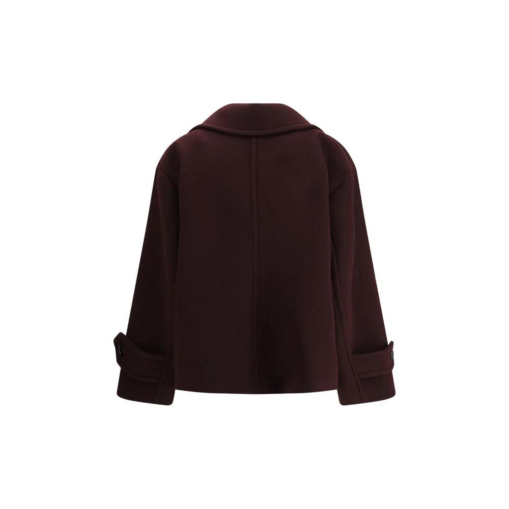 Chloé Bordeaux Fleece Wool Coat