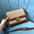 Top Quality Le CarrÃ© Satchel In Canvas And Box Natural Beige &amp; Brick For Women 9in/23cm YSLÂ 