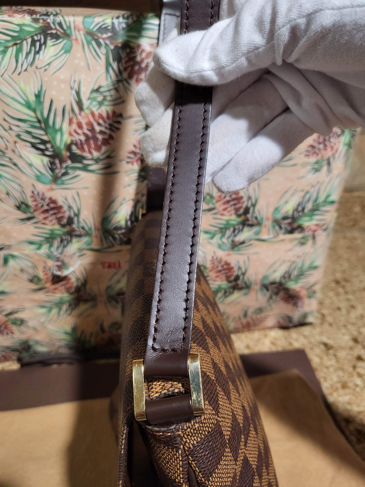 Musette Salsa PM Damier Ebene Shoulder Bag