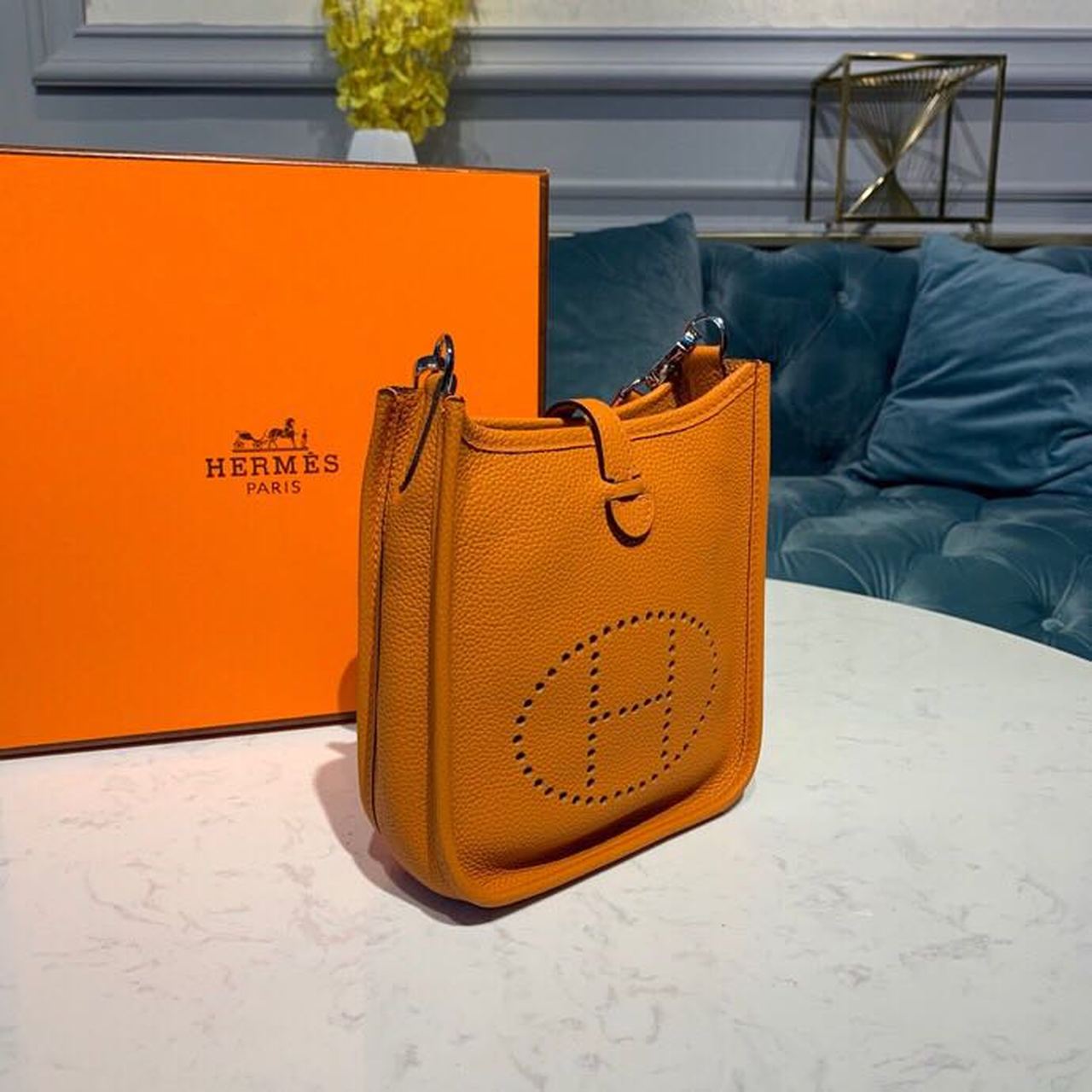 Evelyne III TPM Bag Orange With SiLouis Vuittoner-Toned Hardware For Women, Shoulder And Crossbody Bags 6.7in/17cm