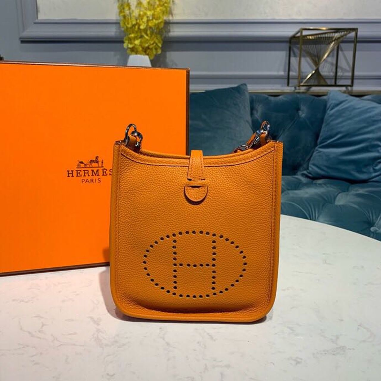 Evelyne III TPM Bag Orange With SiLouis Vuittoner-Toned Hardware For Women, Shoulder And Crossbody Bags 6.7in/17cm