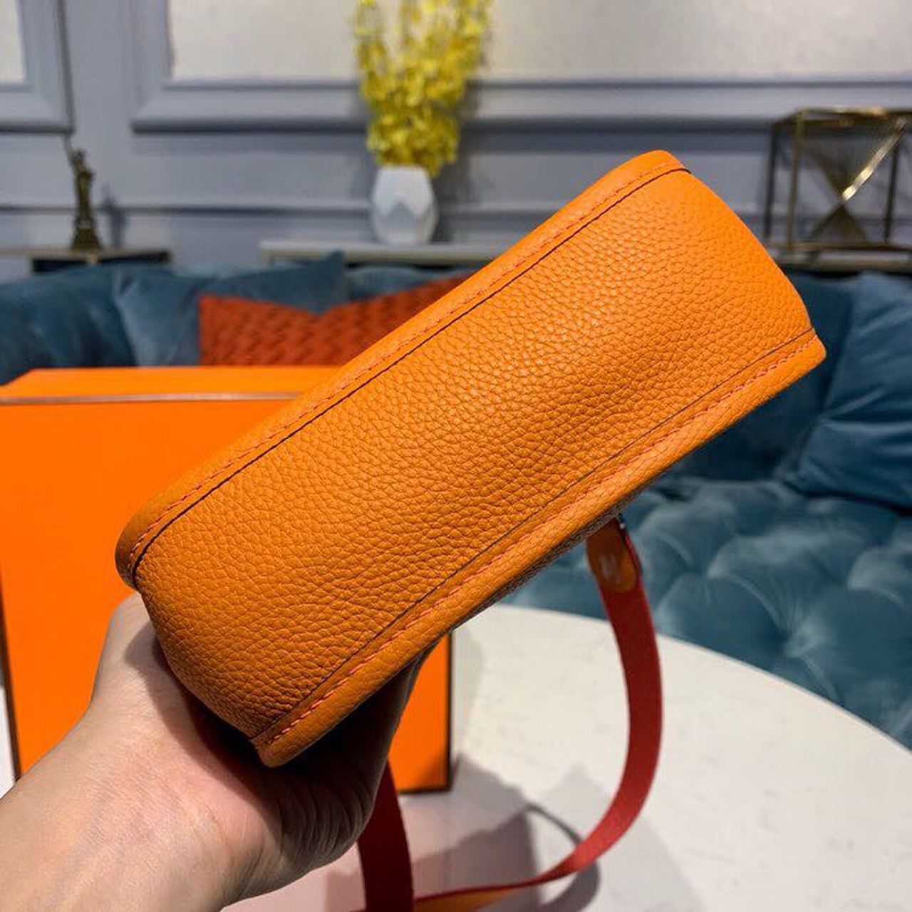 Evelyne III TPM Bag Orange With SiLouis Vuittoner-Toned Hardware For Women, Shoulder And Crossbody Bags 6.7in/17cm