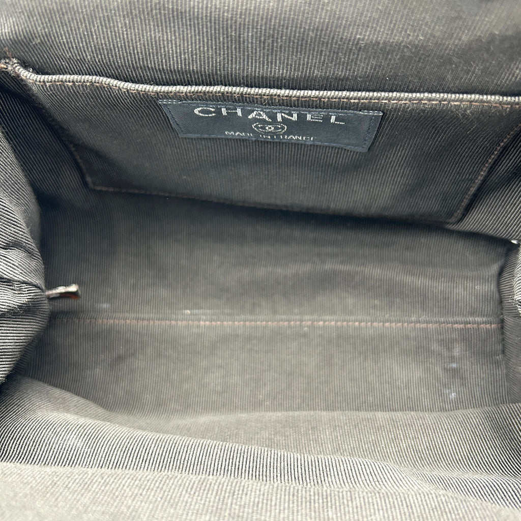 Chanel Denim Leather Shoulder Bag Green Medium LA18337