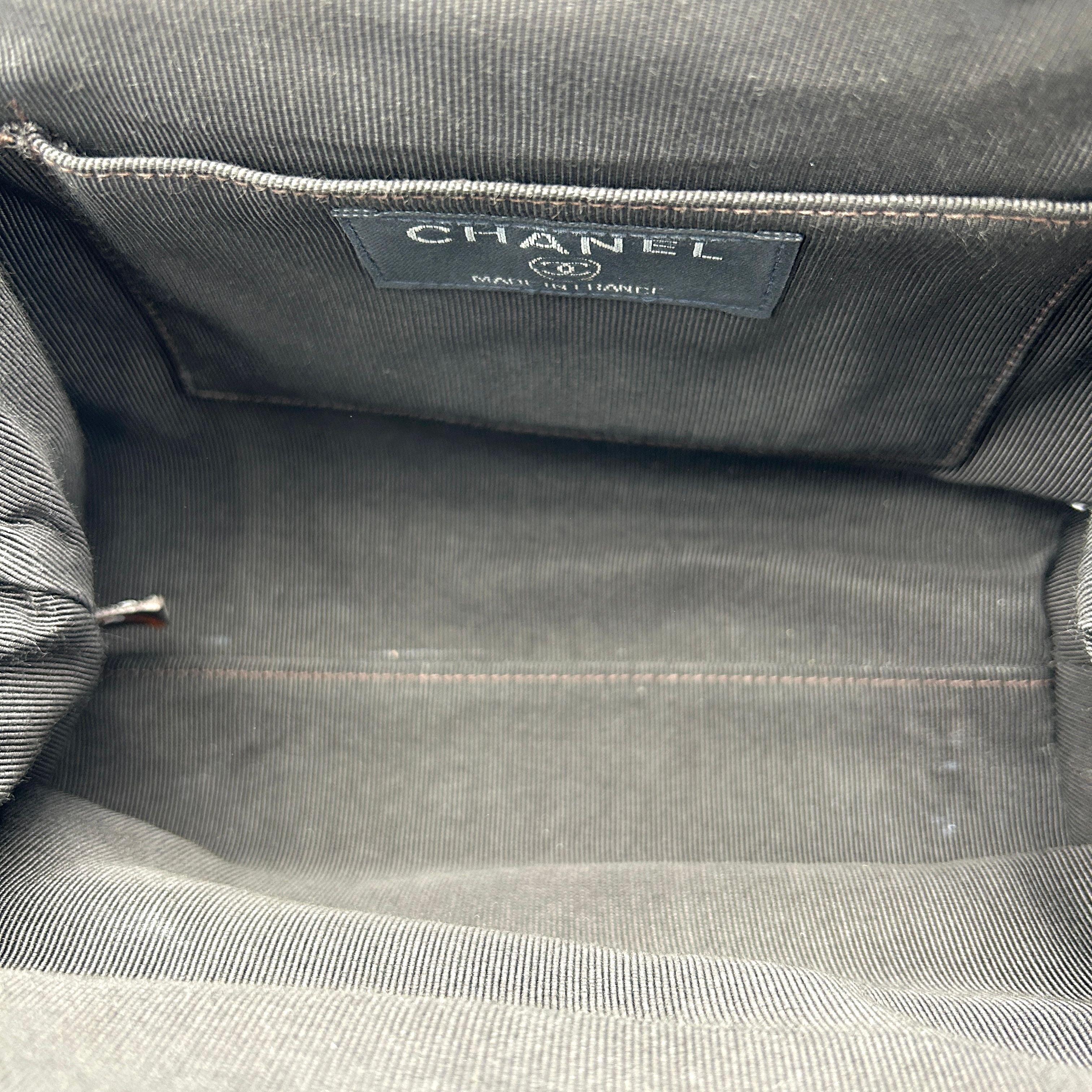 Chanel Denim Leather Shoulder Bag Green Medium LA18337