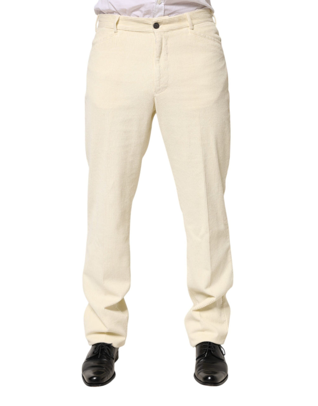 Burberry Beige Corduroy Cotton Straight Men Trouser Men's Pants