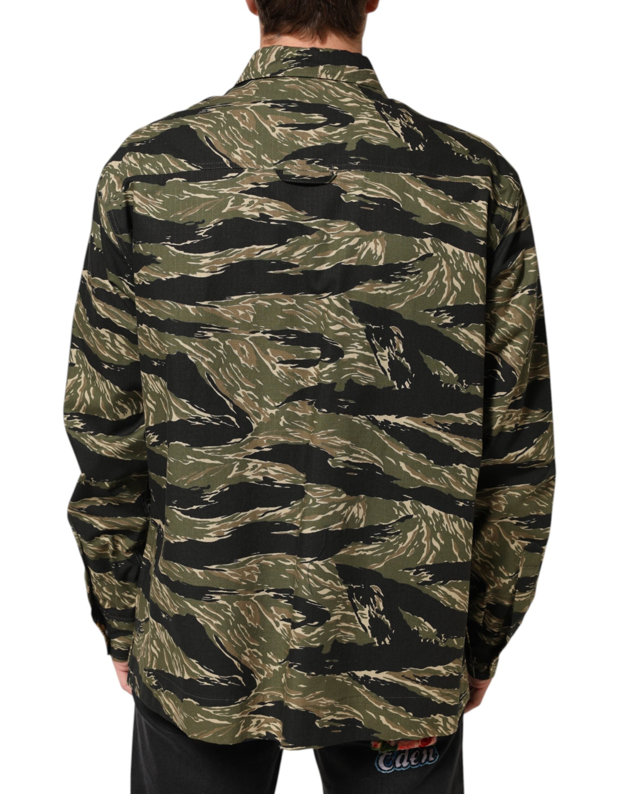 Dolce & Gabbana Multicolor Camouflage Cotton Casual Shirt