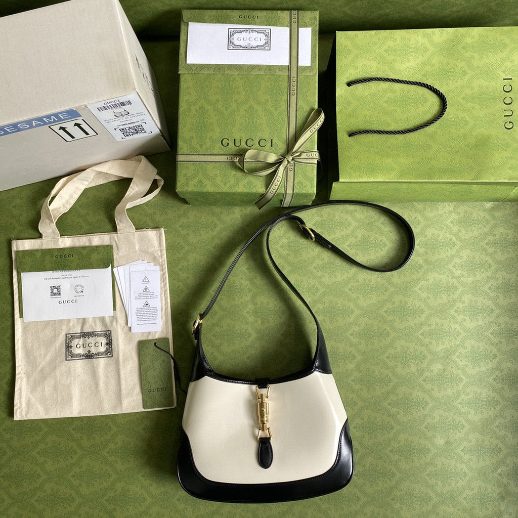 Jackie 1961 Small Shoulder Bag White With Black 11in/28cm 636706 10OBG 9099