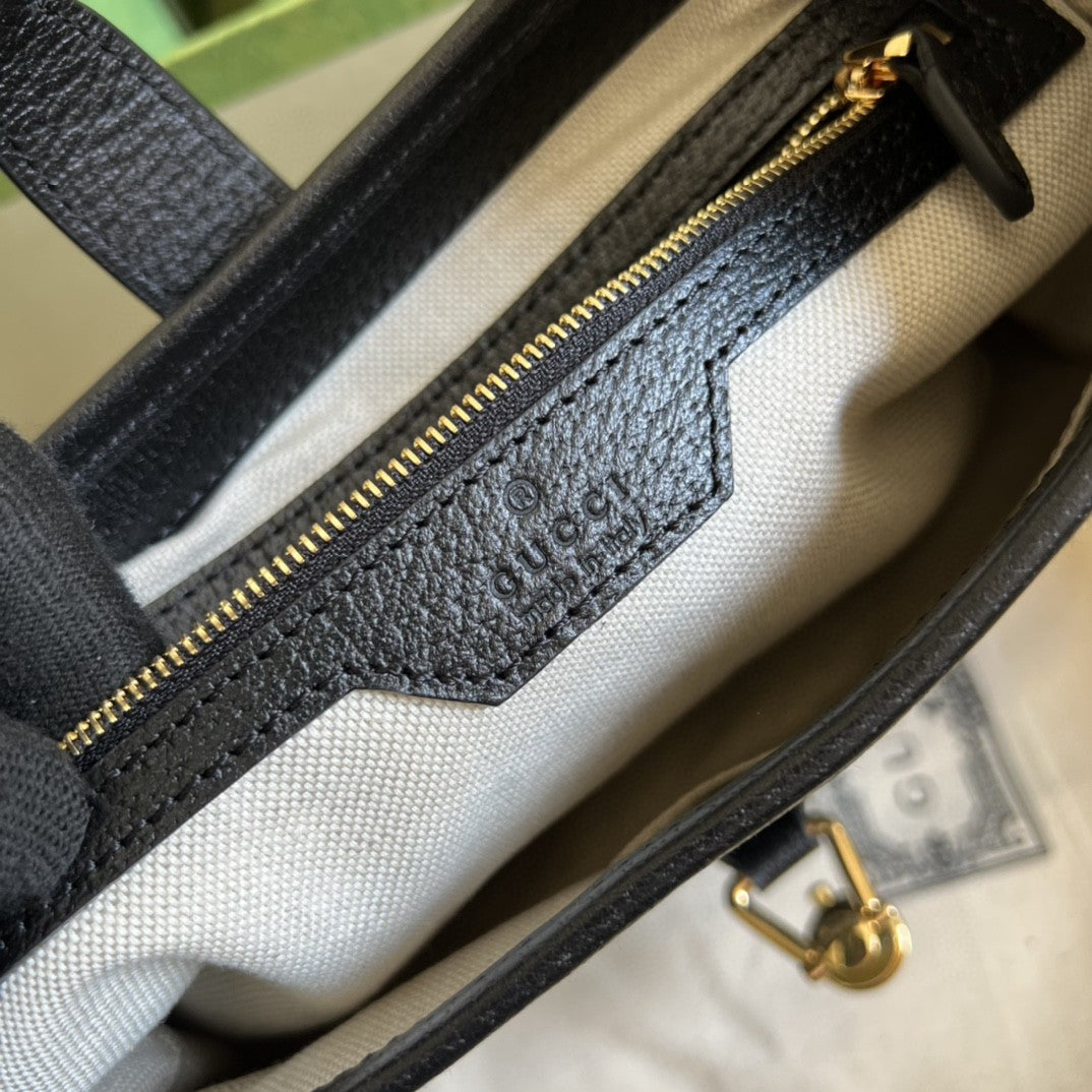 Gucci Jackie 1961 Small Shoulder Bag Black And Ivory Gucci Denim Jacquard For Women 11in/28cm 678843 UN3AG 1294