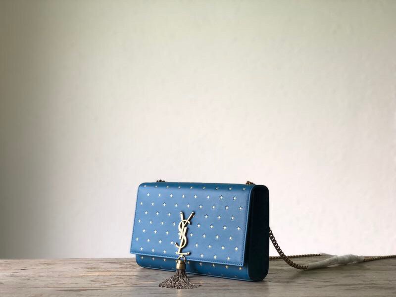 Top Quality Kate MeTop Qualityum Chain Bag With Star Pattern Blue For Women 9.4in/24cm YSL