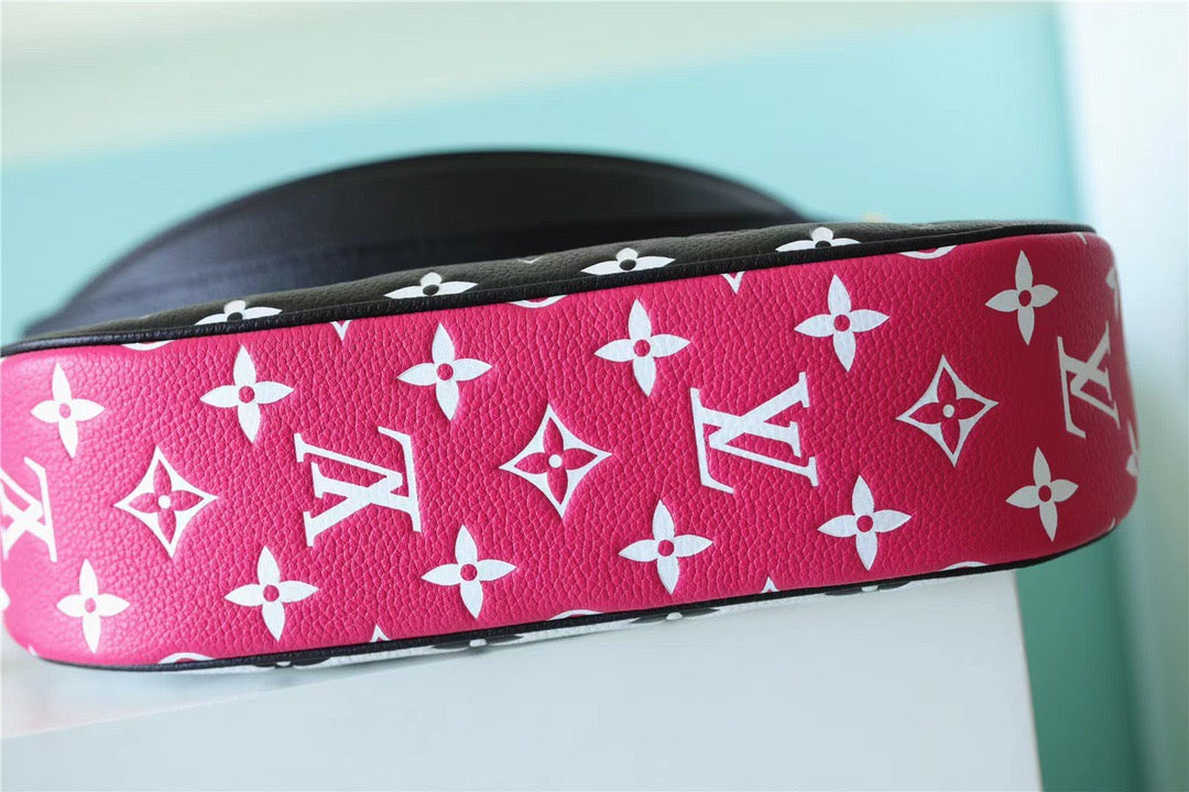Louis Vuitton Bagatelle Monogram Empreinte Black / White / Pink For Women,  Shoulder And Crossbody Bags 22cm/8.7in Louis Vuitton M46091