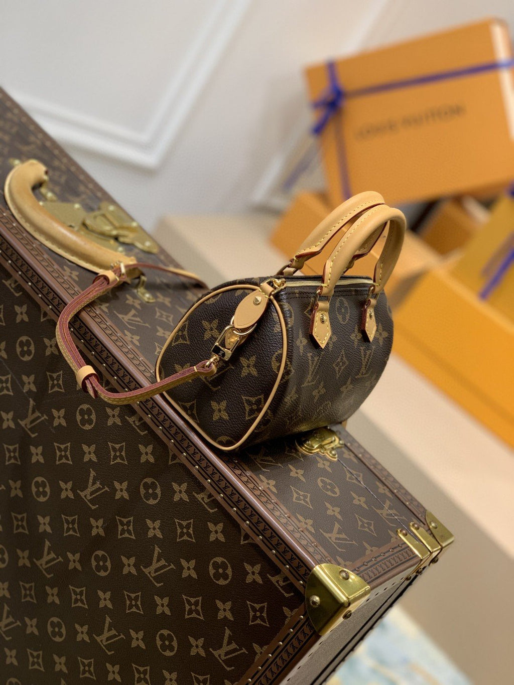 Louis Vuitton Nano Speedy Monogram Canvas For Women, WomenÂs Handbags, Shoulder Bags 6.3in/16cm LV M81085