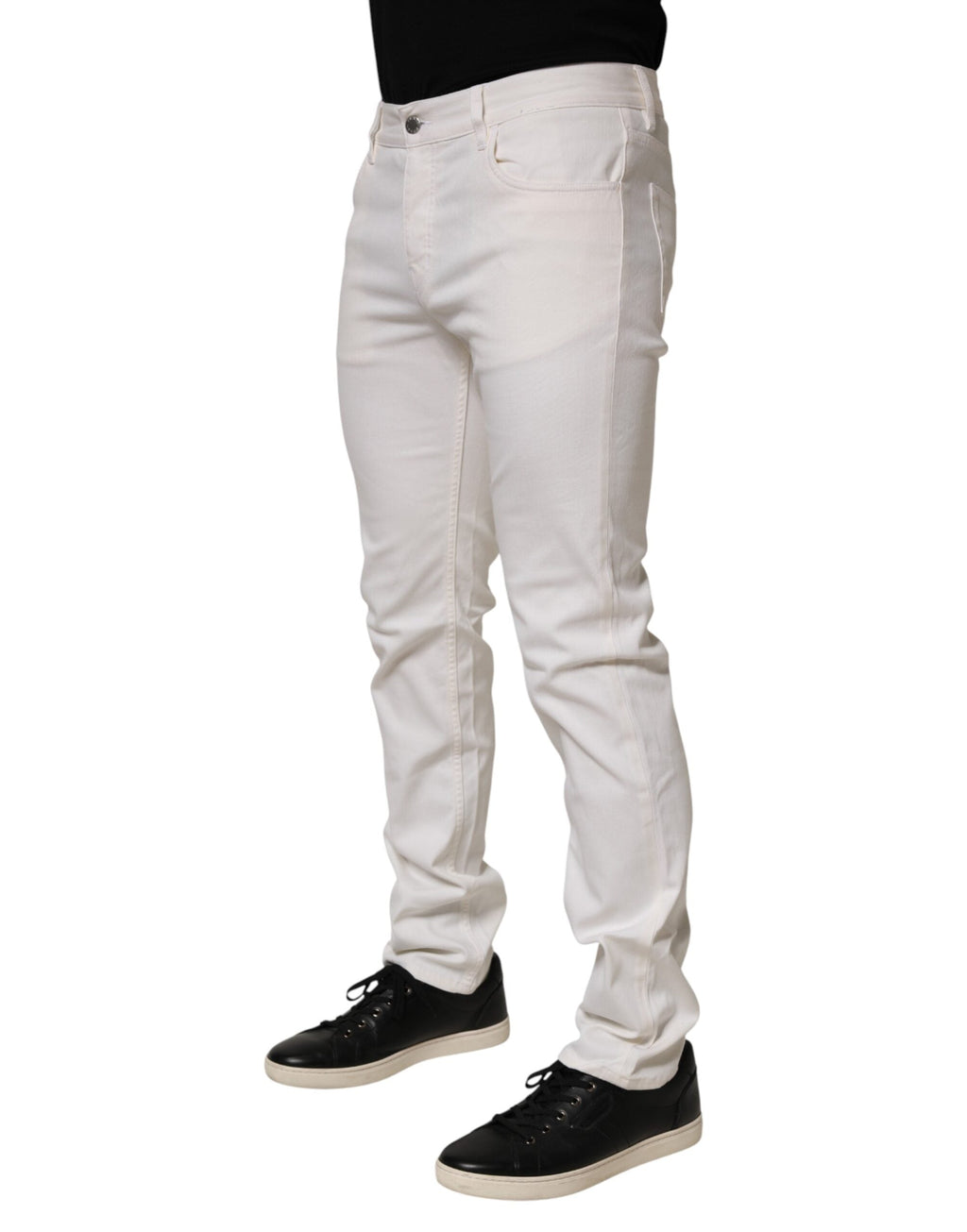 Prada White Mid Waist Skinny Fit Denim Casual Trouser Men's Jeans