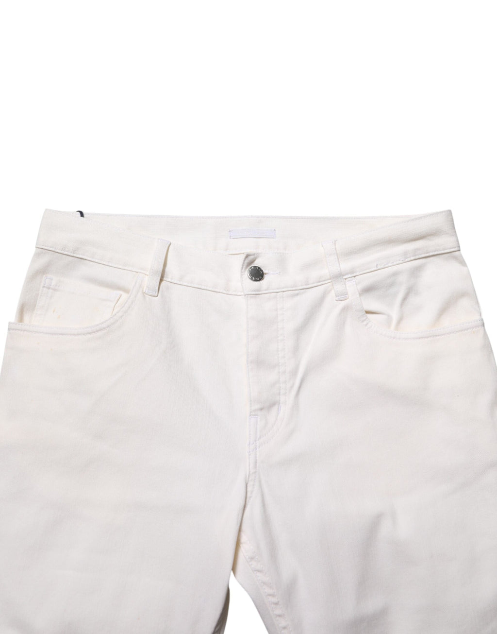 Prada White Mid Waist Skinny Fit Denim Casual Trouser Men's Jeans