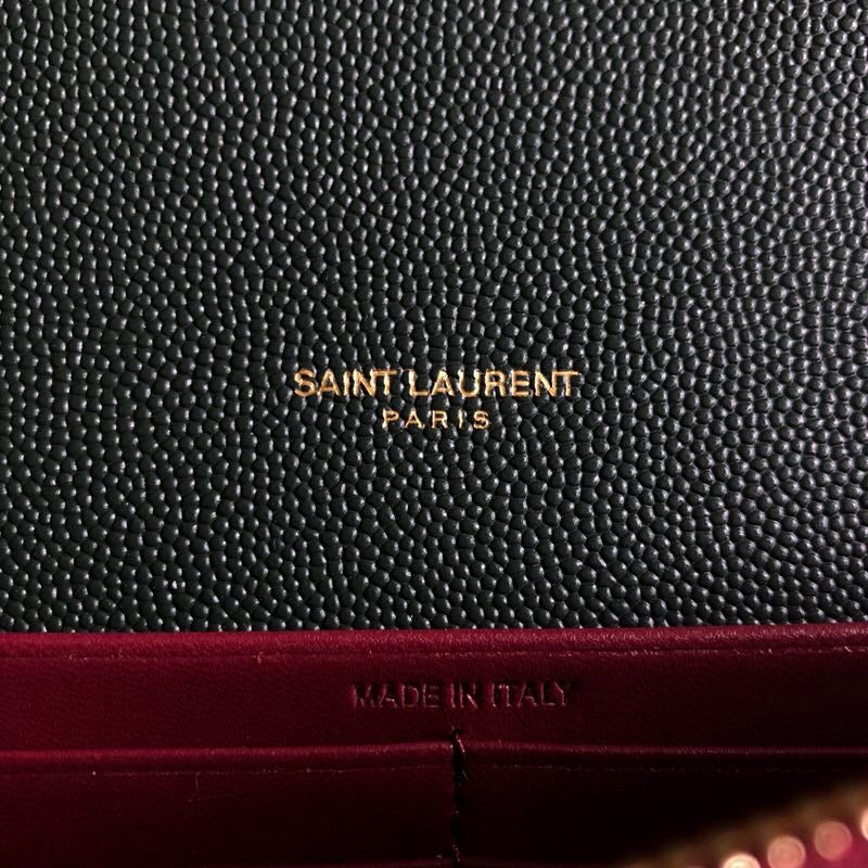 Saint Laurent Cassandra Flap-Front Crossbody Bag Dark Green For Women 8.7in/22cm YSL