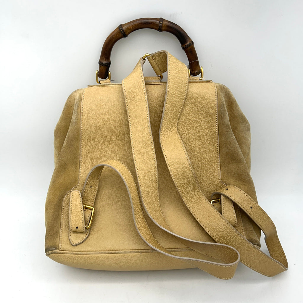 GUCCI Bamboo Shoulder Bag Suede Brown Gold WDgu6626ck