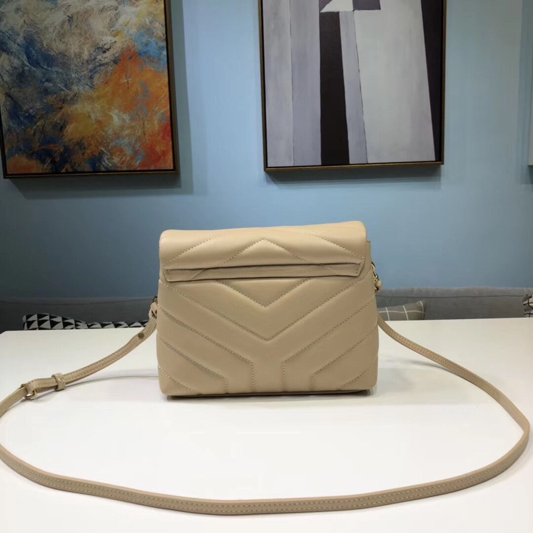 Top Quality Loulou Mini Shoulder Bag Beige For Women 7in/18cm YSL