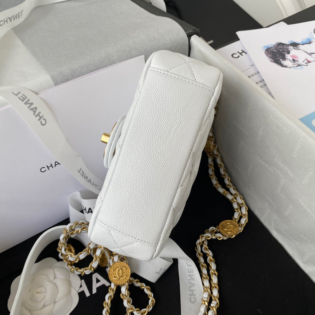 ChanelMini GlamIap Bag With Top Handle Gold Hardware White For Women Handbags, Shoulder Bags 7.9in/20cm AS2431Ã‚Â 